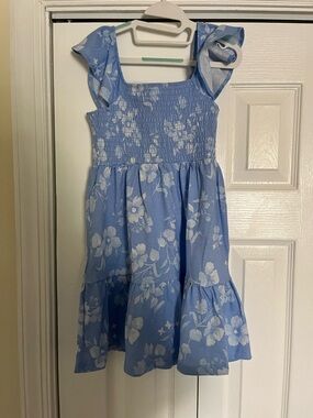 Old Navy Light Blue Floral Smocked Sundress